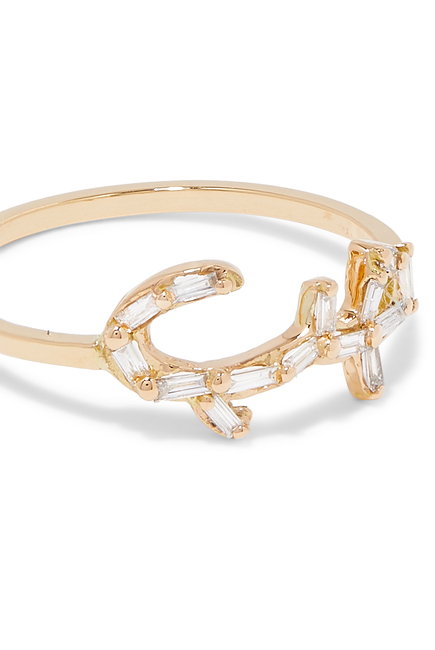 "Hob/ Love" Ring, 18k Yellow Gold & Diamonds